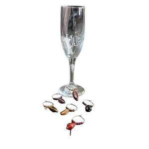 Handmade wine charms with glass pendants